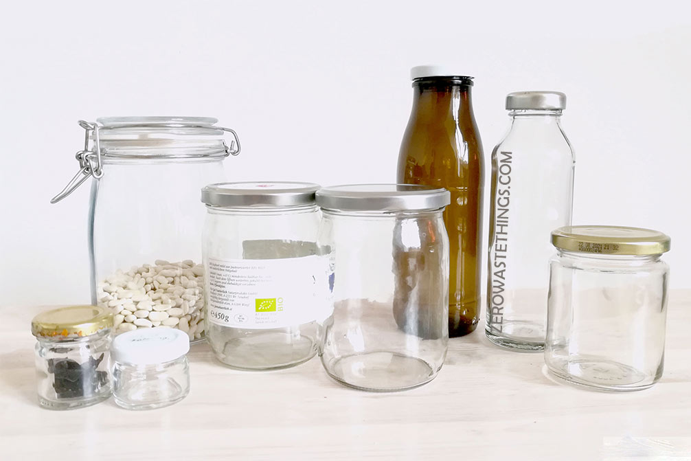 Glass jars for efficient and eco-friendly storage.